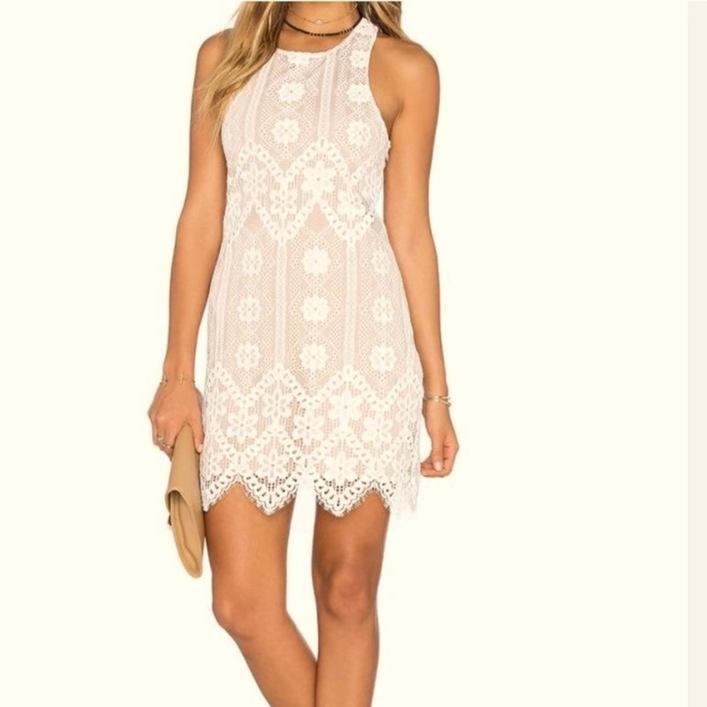 FOR LOVE AND LEMONS WHITE & NUDE LACE
DRESS Sz S